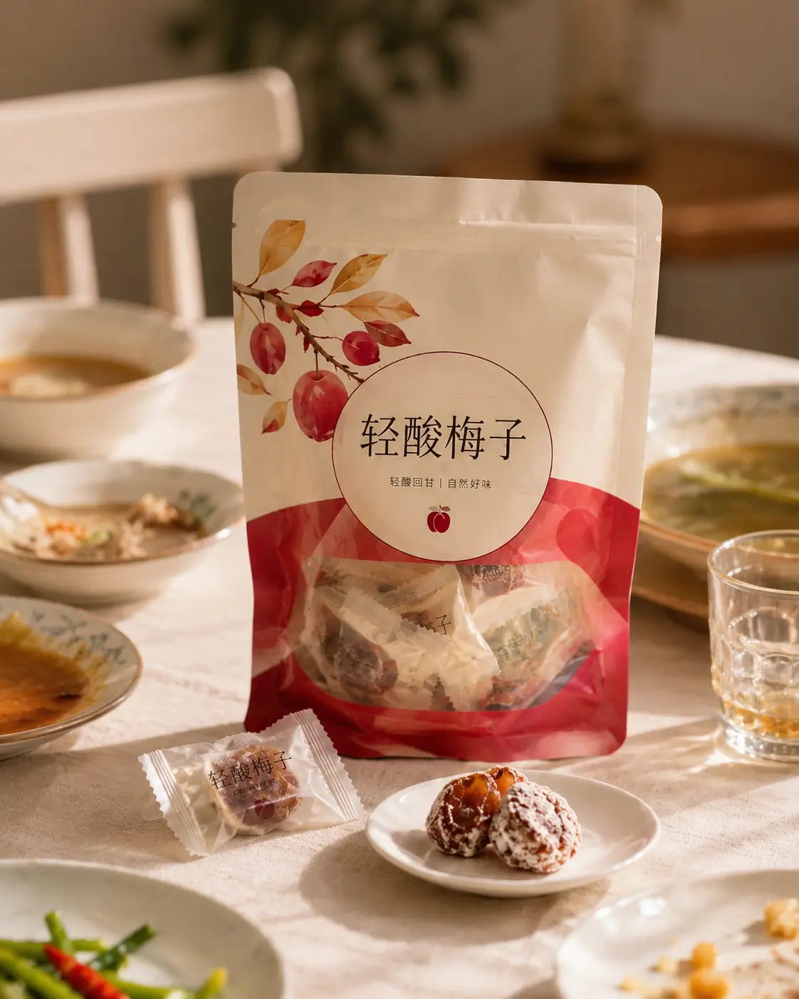 轻酸梅子餐桌分享场景概念图